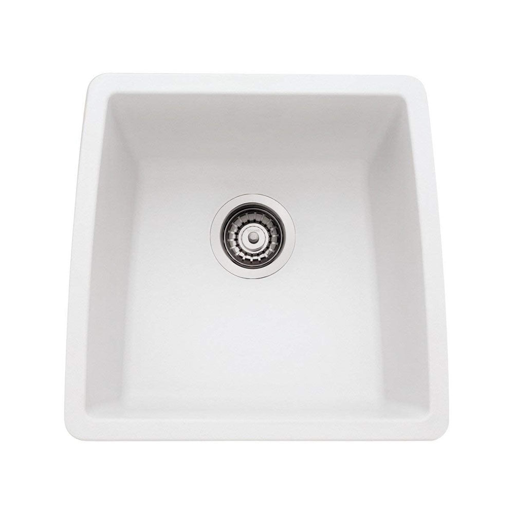 White PERFORMA SILGRANIT Undermount Bar Sink, 17.5" X 17"