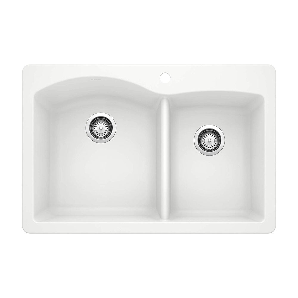 DIAMOND DBL BOWL SINK WH