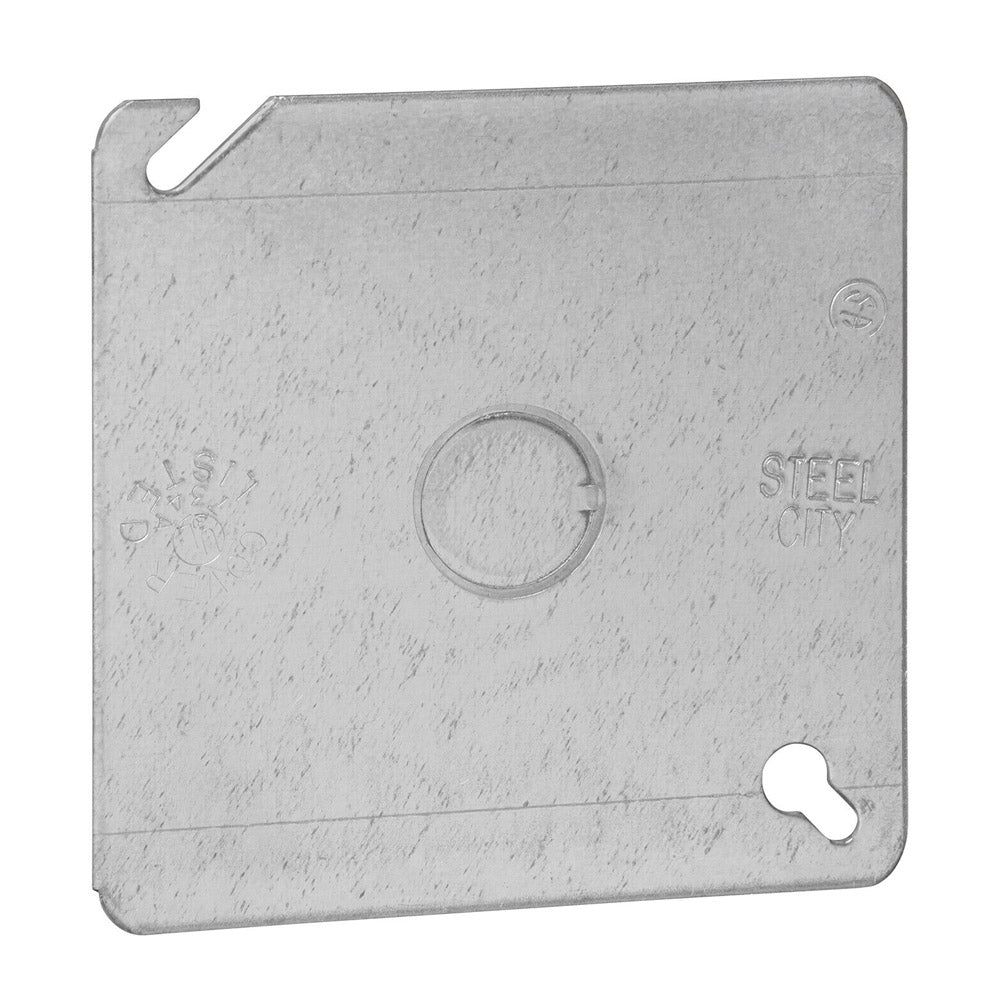 4" SQ BLANK COVER 1/2" KO FLAT