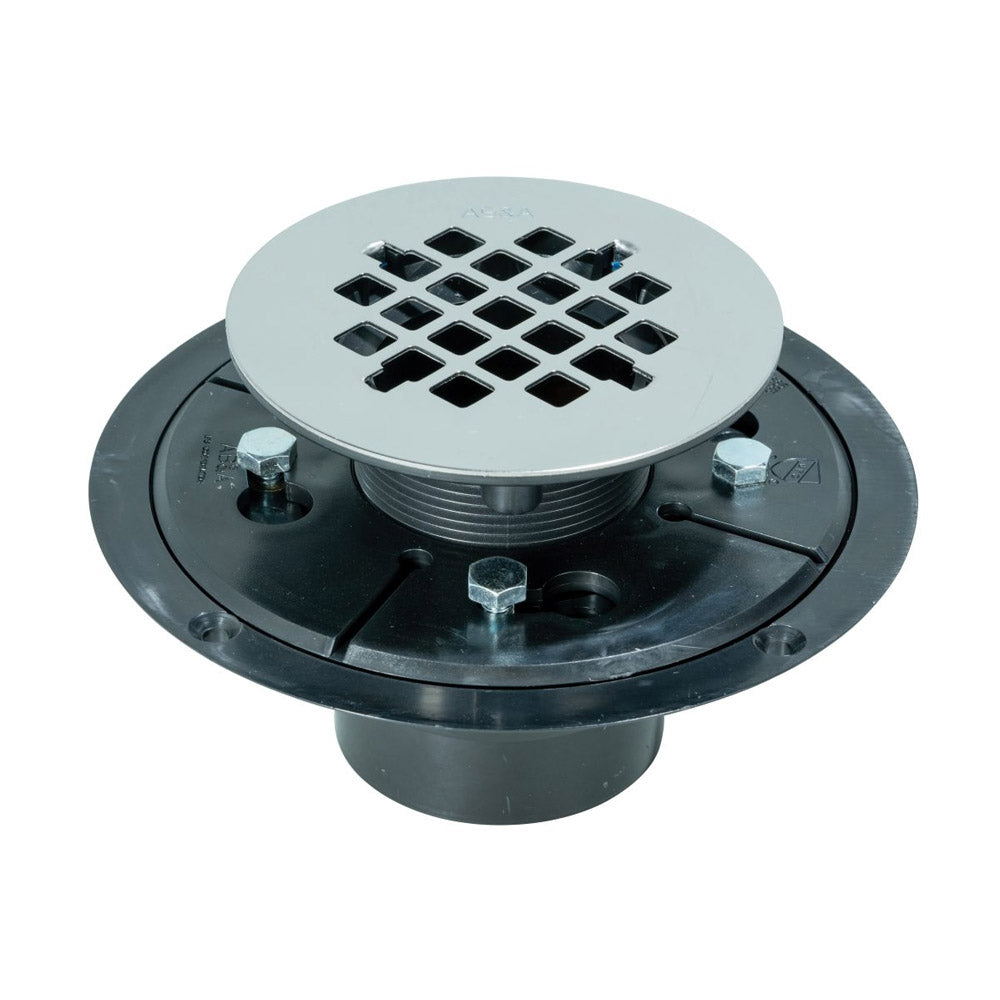 PVC SHWR DRAIN ROUND SS CP