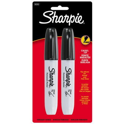 2PK BLK Chisel Sharpie