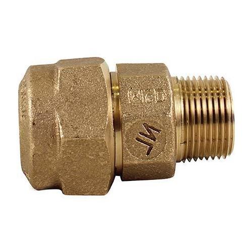 A.Y. McDonald 5182-013, 74753Q Octagonal Straight Coupling, 3/4 in Nominal, Q CTS McQuik Compression x MNPT End Style, Brass, Domestic