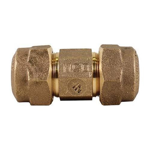 1 x 1-1/4" Octagonal Straight Coupling - Brass