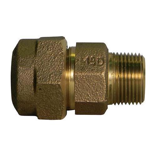 A.Y. McDonald 5182-266, 74753-3Q Octagonal Straight Coupling, 3/4 in Nominal, -3Q PEP McQuik Compression x MNPT End Style, Copper, Domestic