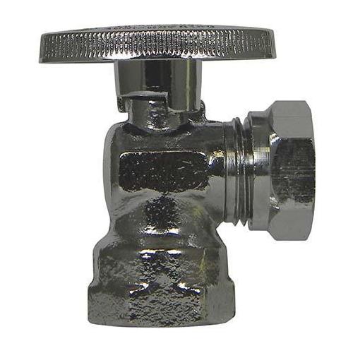 A.Y. McDonald 5421-292, 72082M Angle 1/4 Turn Supply Stop, 1/2 in Nominal, FNPT x Slip Joint, 125 psi, Brass Body, Polished Chrome, Import