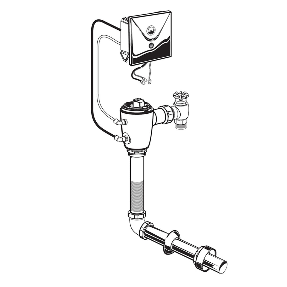 American Standard 606B261.007 Selectronic® Base Model Concealed Flush Valve, 1.6 gpf, 1 in Inlet, 1-1/2 in Spud, 25 psi Flowing/80 psi Static, Import