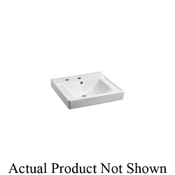 American Standard 9024021EC.020 Decorum® Barrier-Free Wall-Hung Sink, Squared Shape, 20 in W x 18-1/4 in D, Wall Mounting, Vitreous China, White, Import