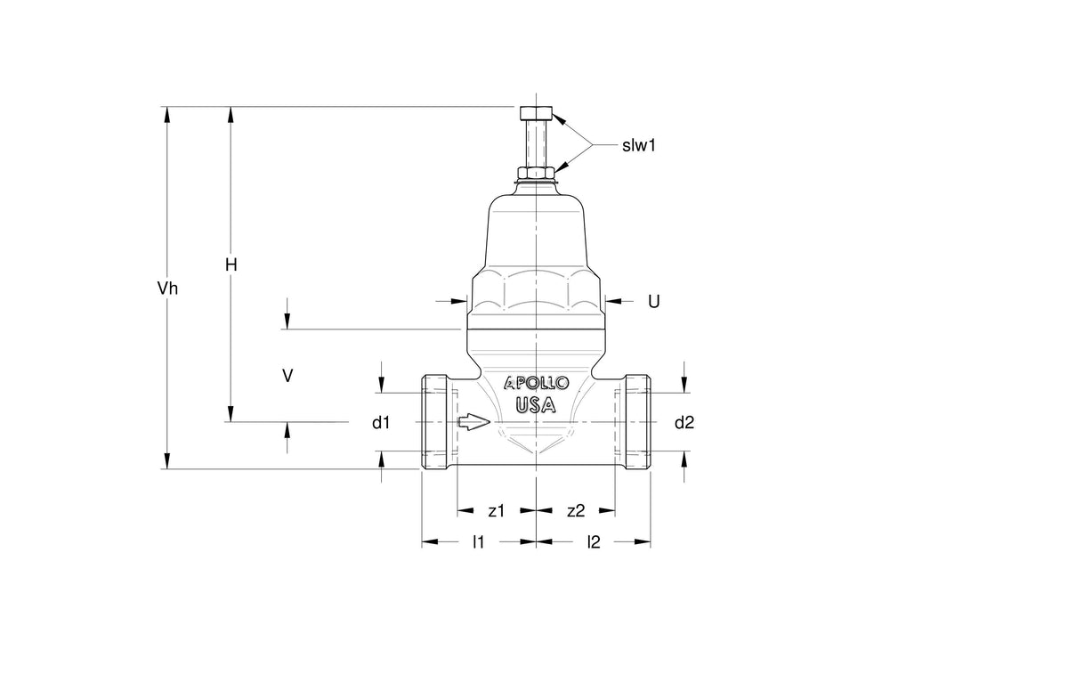 36ELF - 3/4" Pressure Reducing Valve - Double Union x Solder
