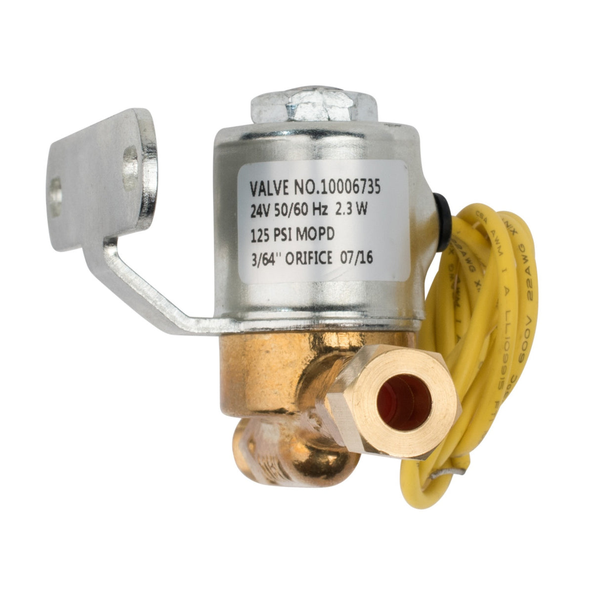 Aprilaire® 4040 Replacement Solenoid Valve, For Use With Models 800, 330, 445, 110, 112, 350 and 360 Commercial and Residential Aprilaire Humidifier, 24 V, 60 Hz, Metal/Brass, Silver/Gold/Yellow