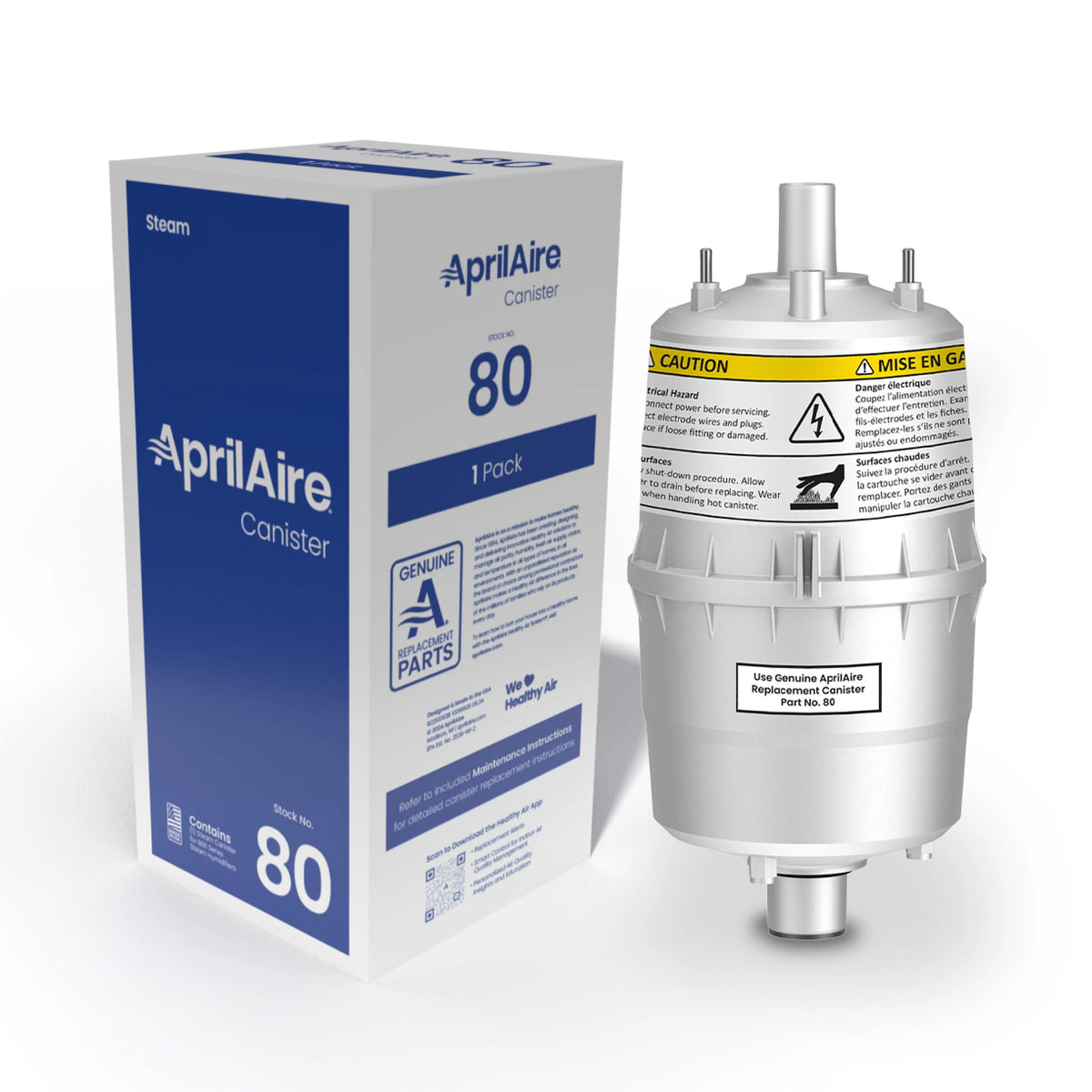 Aprilaire® 80 Replacement Steam Canister, For Use With Model 800 Humidifier, 120 to 240 V AC 3-Wire, Domestic