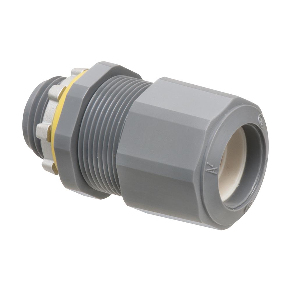 Arlington LPCG507 Low Profile Liquidtight Oiltight Strain Relief Cord Connector, 1/2 in Trade, 0.385 to 0.75 in Cable Openings, Nylon/Polyethylene/Santopreneā¢/Zinc