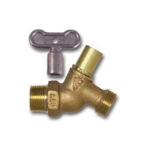 Arrowhead Brass 253LKLF Heavy Duty No-Kink Hose Bib With Loose Key, 1/2 x 3/4 in Nominal, FNPT x Hose End Style, Red Brass Body, T-Handle Actuator
