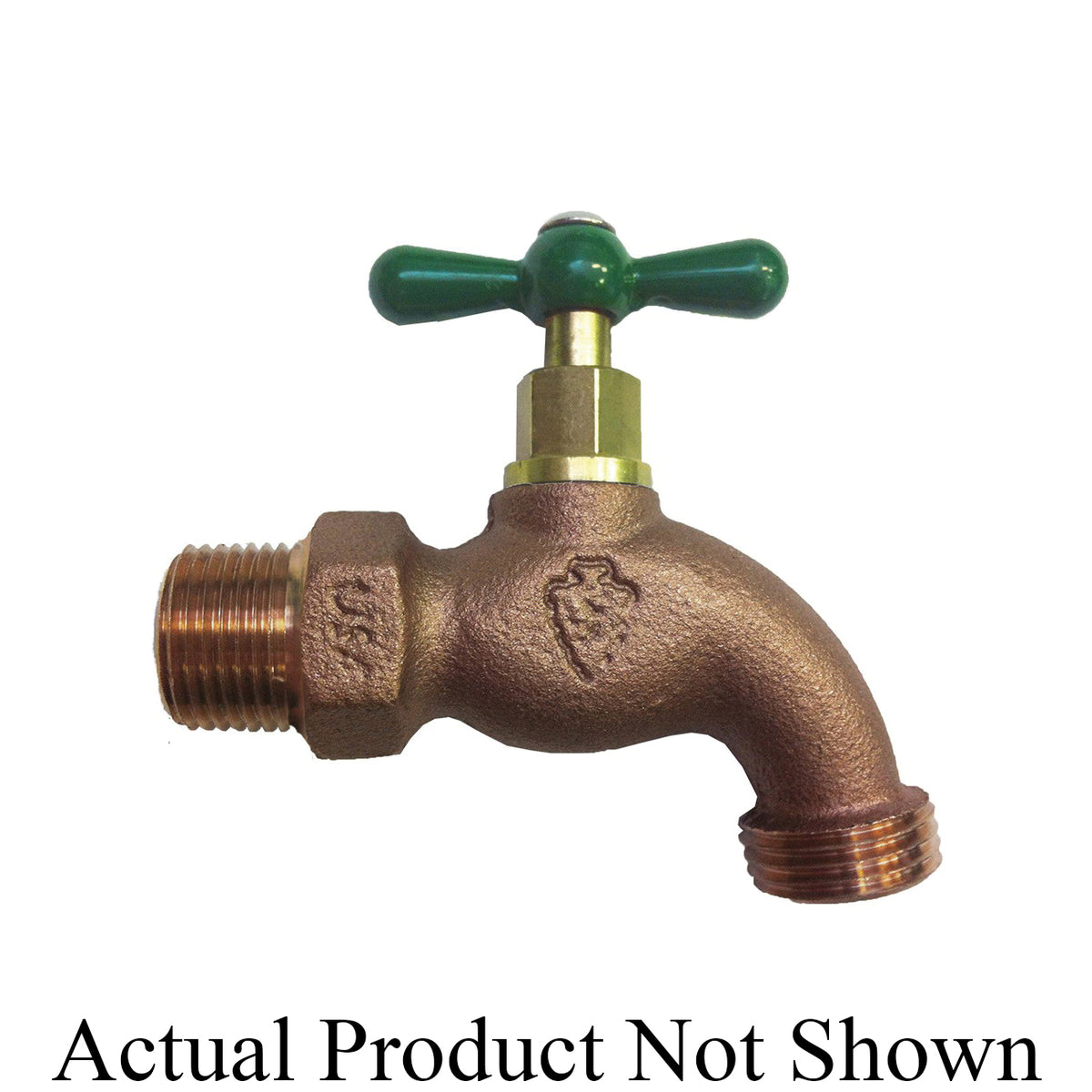 Arrowhead Brass 302SATLF Standard Hose Bib, 3/4 in, MNPT x Male Hose Thread, Bronze Alloy, Domestic
