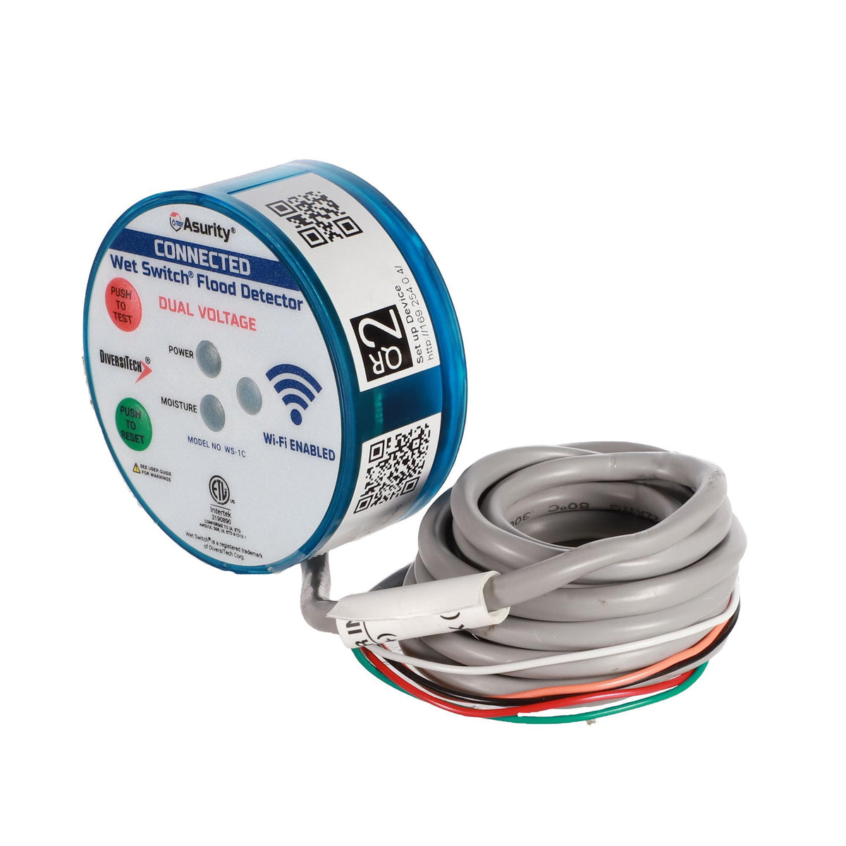 Asurity WS-1C Flood Detector, 120 V, 15 A, Import