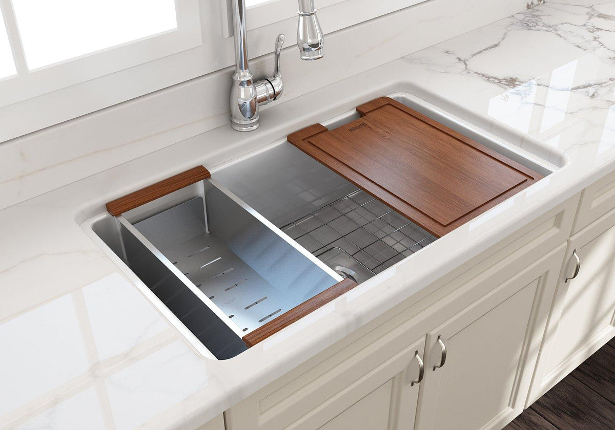 Sotto - 10" Modern Kitchen Sink - Matte White - Dual