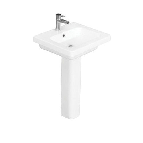 Barclay 3-1068WH 3-106X Resort 500 Lavatory Sink, Rectangle Shape, 8 in Faucet Hole Spacing, 19-3/4 in W x 18-1/8 in D x 32-3/4 in H, Wall Mount, Vitreous China, White, Import