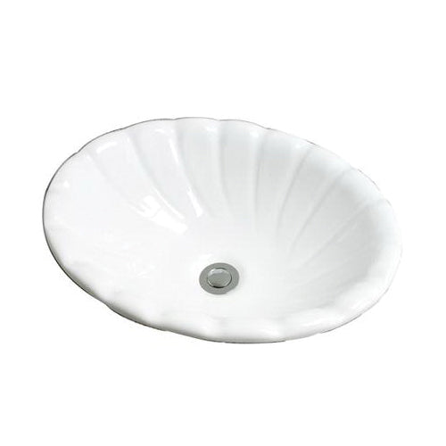 Barclay Corona™ Traditional Wash Basin, Oval Shape, 17-1/2 in W x 14 in D x 7-3/8 in H, Drop-In Mount, Vitreous China, Import