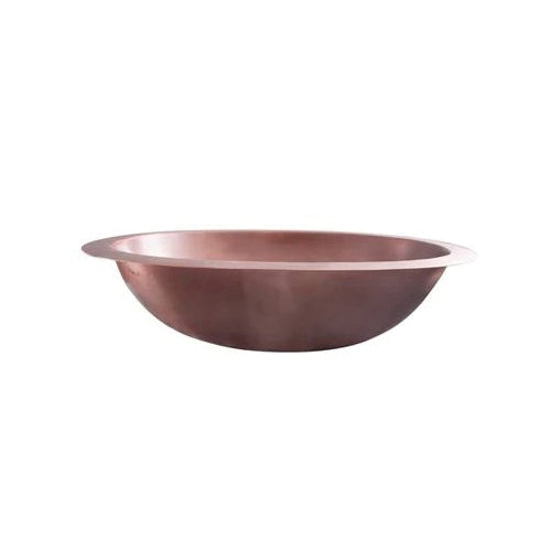 Barclay 7-610SAC 7-610 Finn Lavatory Sink, Oval Shape, 19 in W x 15-1/2 in D, Drop-In/Undermount Mounting, 16 ga Copper, Smooth Antique Copper, Import