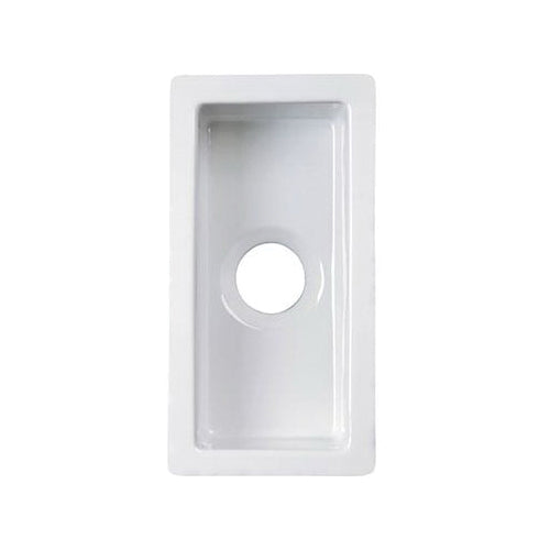 Barclay KS23 Julie™ Contemporary Kitchen Sink, White, Rectangle Shape, 6-7/8 in W Bowl x 16-1/8 in D Bowl, 9-5/8 in W x 19 in D x 6-1/8 in H, Undermount Mounting, Fireclay
