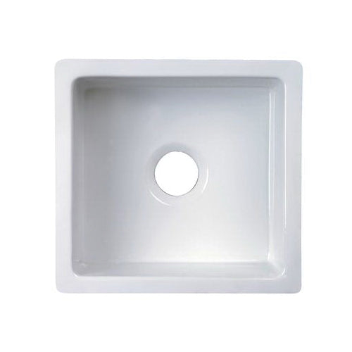 Barclay KS33 Silvia™ Contemporary Kitchen Sink, White, Rectangle Shape, 15-1/4 in W Bowl x 16-1/8 in D Bowl, 17-3/4 in W x 18 in D x 7-7/8 in H, Undermount Mounting, Fireclay