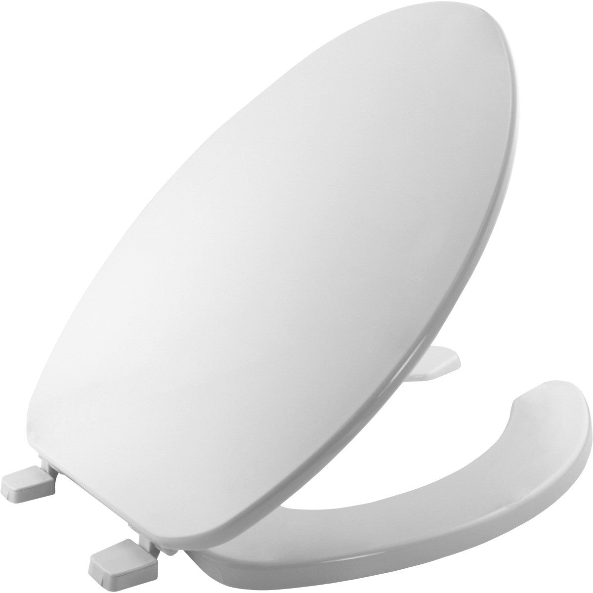 Bemis® 175 000 Toilet Seat, Elongated Bowl, Open Front, White, Concealed Hinge
