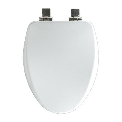 Bemis® ALESIO II™ 19170CHSL 000 Toilet Seat With Cover, Elongated Bowl, Closed Front, Wood, White, Quick Release Hinge, Domestic