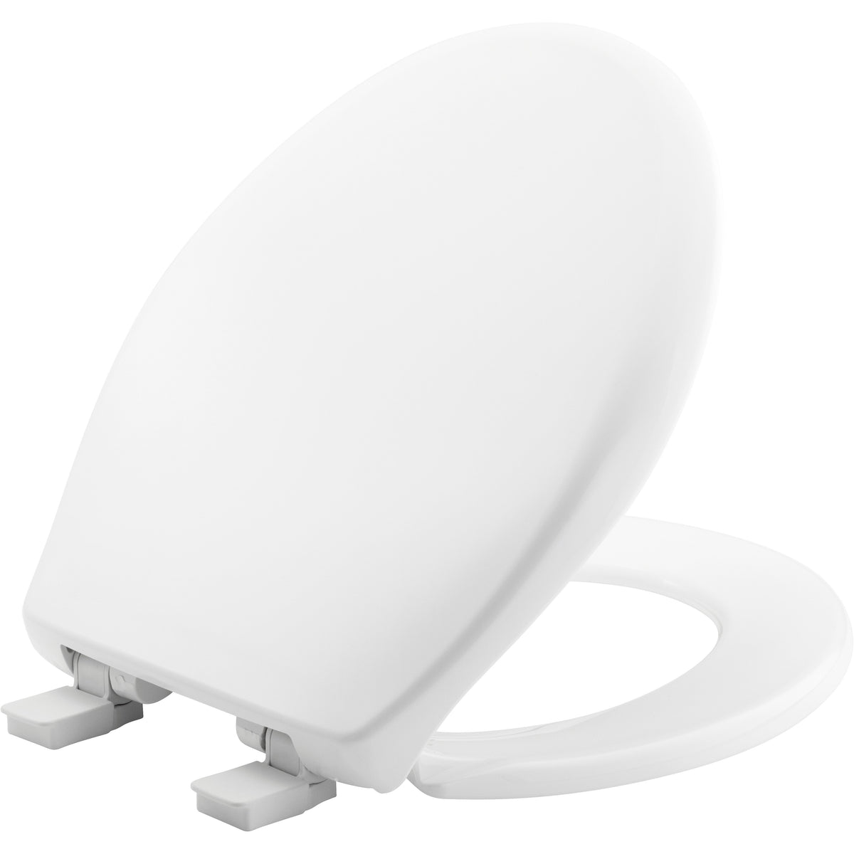 Bemis® 200E4 000 Toilet Seat With Cover, AFFINITY ™, Round Bowl, Closed Front, Plastic, White, Adjustable Hinge