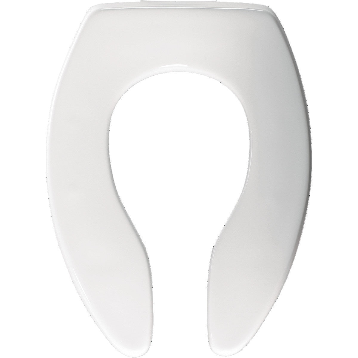 Bemis® 3155CT 000 Extra Heavy Duty Toilet Seat, Elongated Bowl, Open Front, Plastic, White, Self-Sustaining Check Hinge