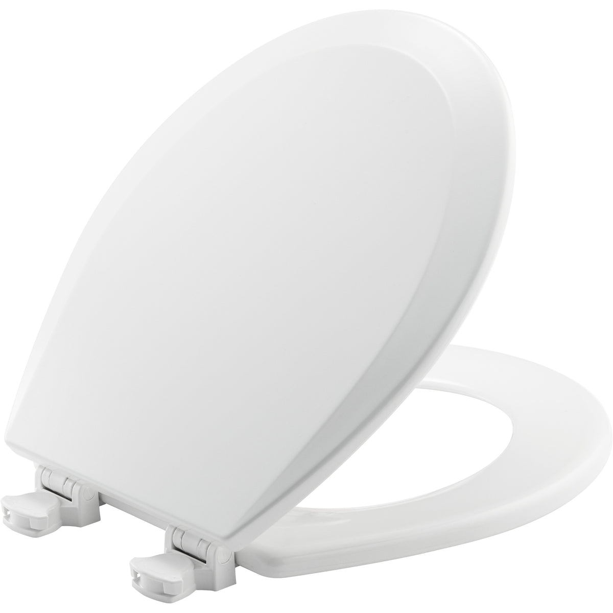 Bemis® 500EC 390 Toilet Seat With Cover, Round Bowl, Closed Front, Wood, Enamel Coated/Cotton White, Quick Release Hinge