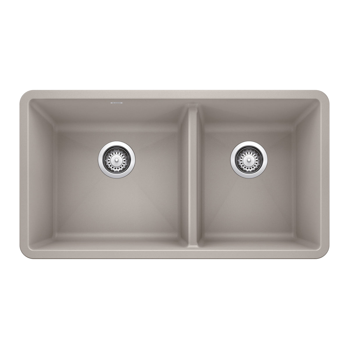 Blanco 442738 PRECIS™ 1-3/4 Offset Bowl Kitchen Sink, Concrete Gray, Rectangular Shape, 17 in Left, 13 in Right L x 16 in W Bowl x 9-1/2 in D Bowl, 33 in L x 18 in W x 9.866 in H, Undermount Mounting, SILGRANIT®