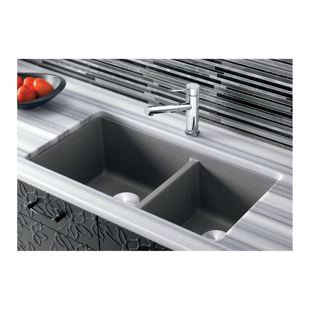 Precis 1-3/4 Offset Bowl Kitchen Sink - Concrete Gray