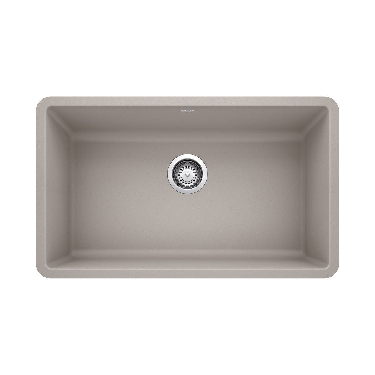 Blanco 442739 PRECIS™ Kitchen Sink, Concrete Gray, Rectangular Shape, 28 in L x 16 in W Bowl x 9-1/2 in D Bowl, 30 in L x 18 in W x 9.866 in H, Undermount Mounting, SILGRANIT®