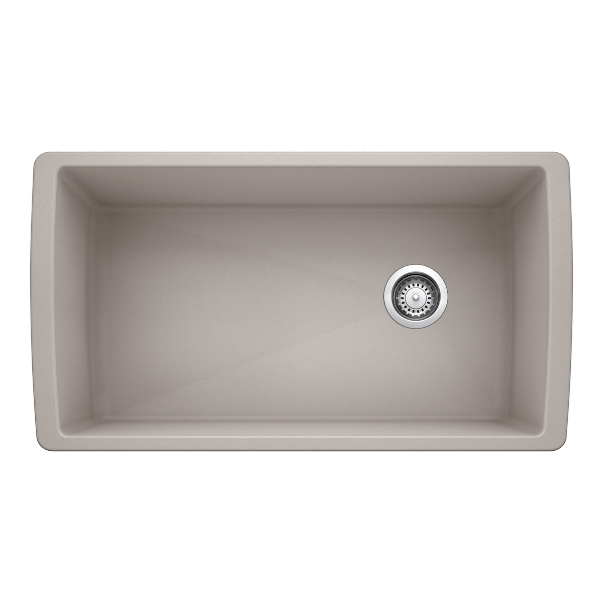 Blanco 442752 DIAMOND™ Super Single Bowl Kitchen Sink, Concrete Gray, Rectangular Shape, 30-1/2 in L x 16-1/2 in W Bowl x 9-1/2 in D Bowl, 33.5 in L x 18.5 in W x 9.866 in H, Undermount Mounting, SILGRANIT®