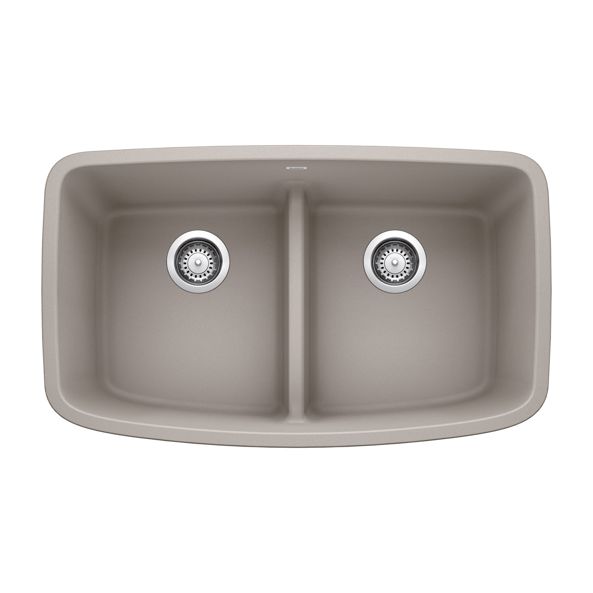 Blanco 442755 VALEA Equal Double Low Divide Bowl Kitchen Sink, Concrete Gray, Rectangular Shape, 14-1/2 in L x 17 in W Bowl x 9-1/2 in D Bowl, 32 in L x 19 in W x 9.866 in H, Undermount Mounting, SILGRANIT®