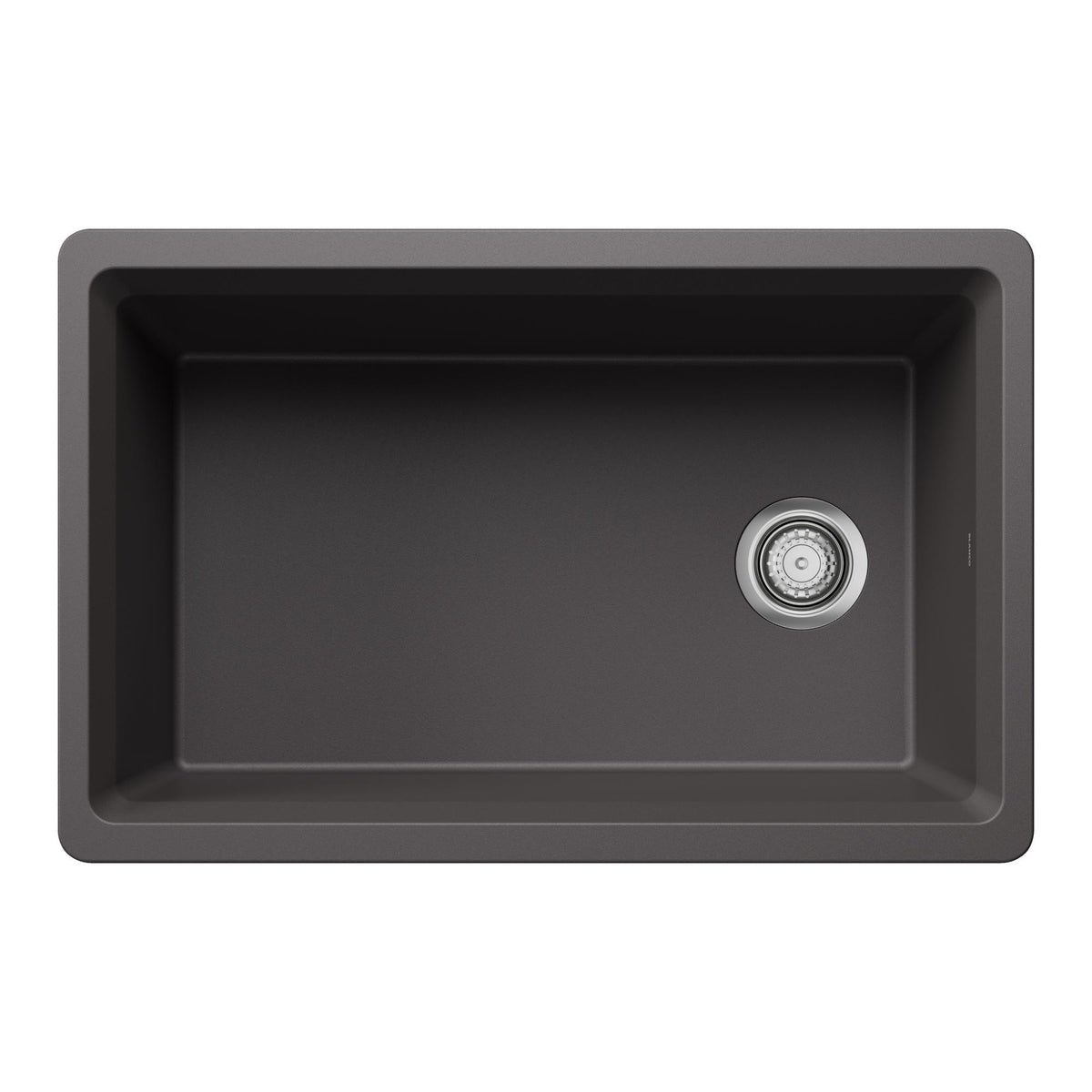 Inteos Single Bowl Kitchen Sink - 30" L x 19.5" W - Cinder