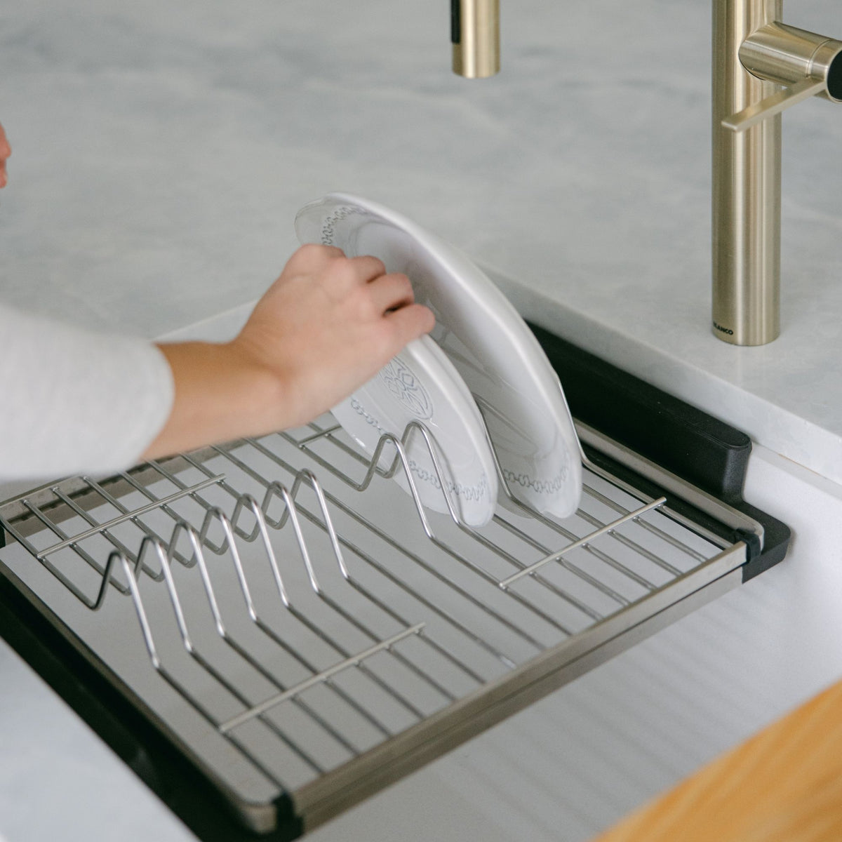Inteos Dish Rack - 14.13" L 13" W 2.31" H - Rectangle Shape