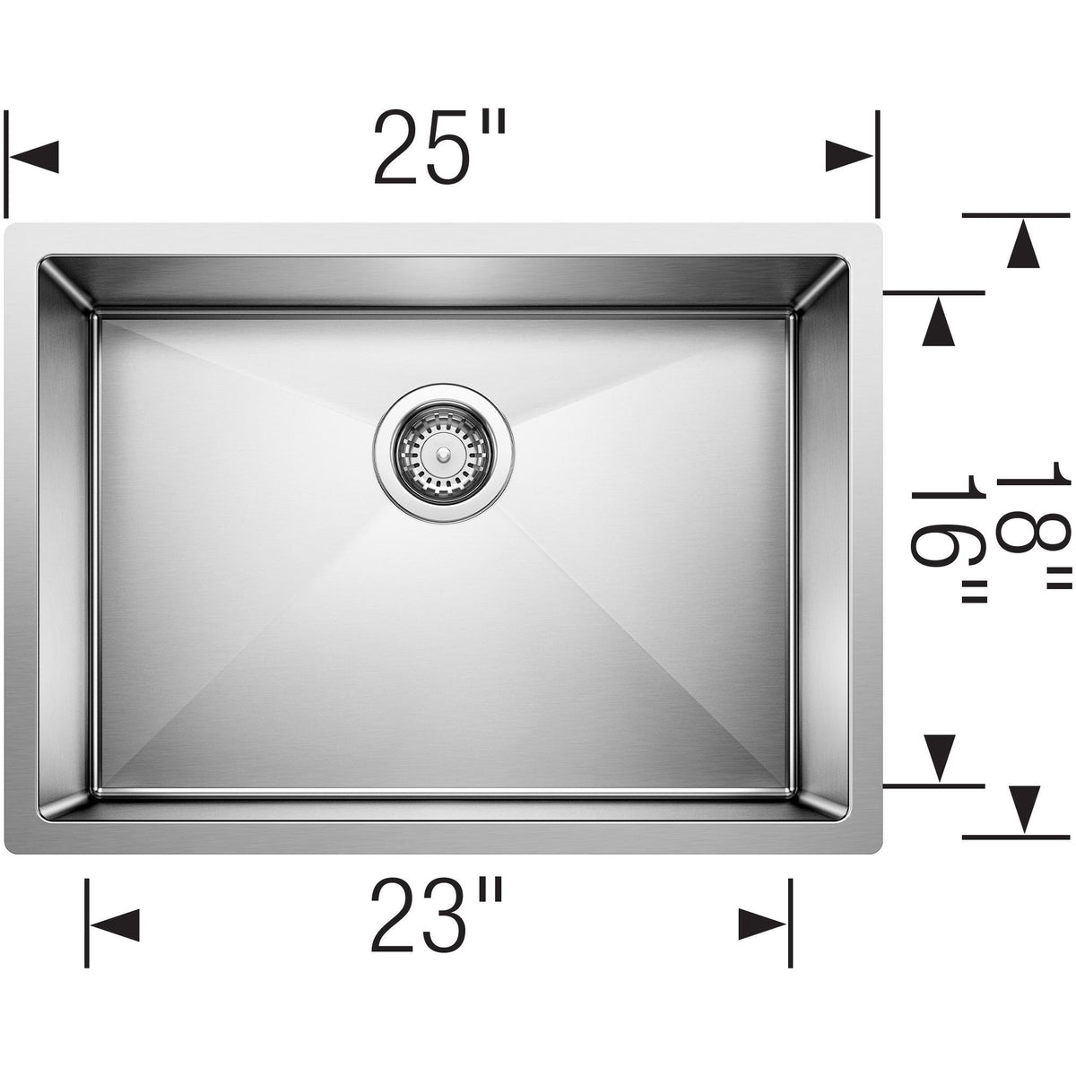 Steelart Precision Kitchen Sink - 25" L x 18" W - Undermount
