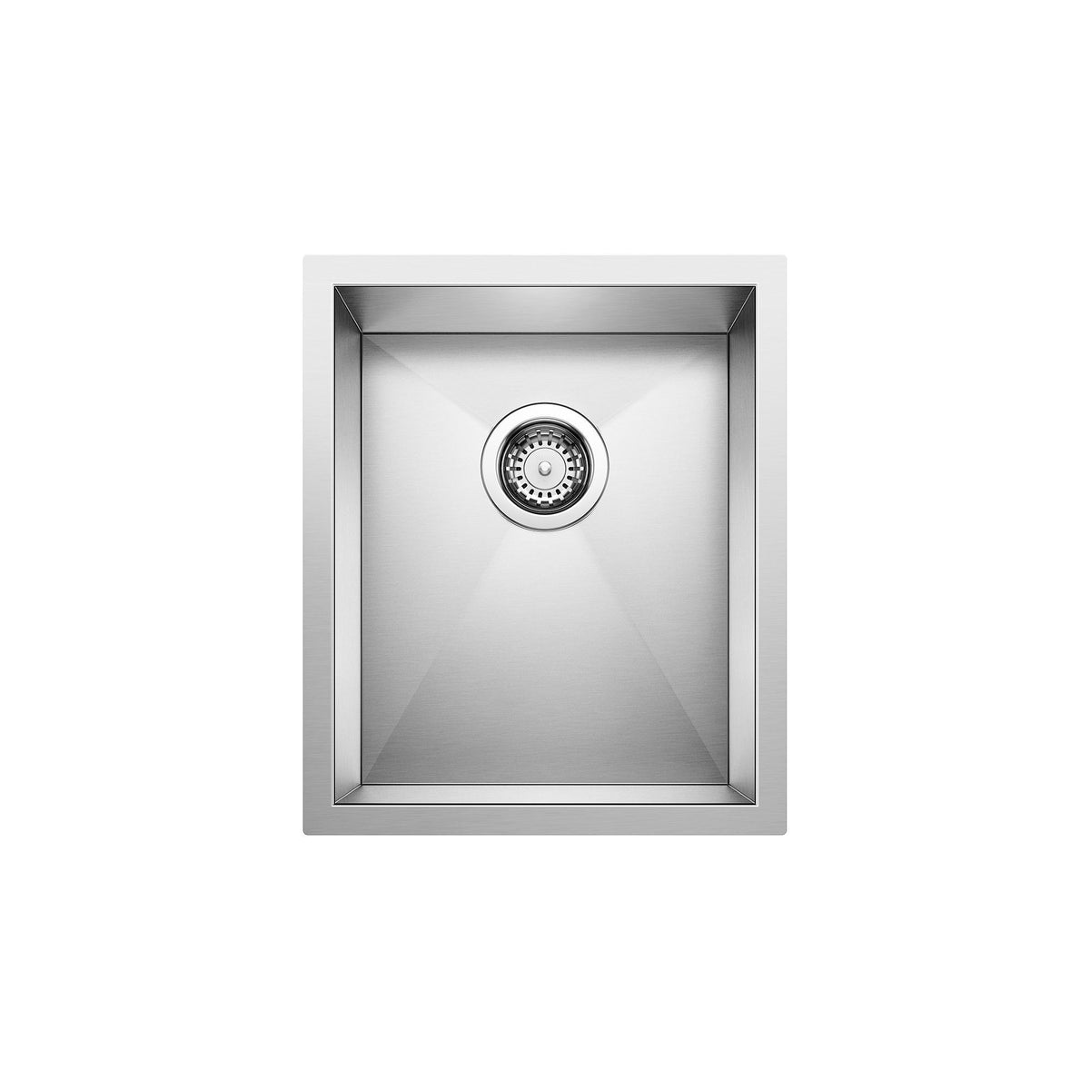 Blanco 516208 STEELART™ PRECISION™ Kitchen Sink, Polished Satin, Rectangle Shape, 13 in L x 16 in W Bowl x 10 in D Bowl, 15 in L x 18 in W, Undermount Mounting, 18 ga 304 Stainless Steel