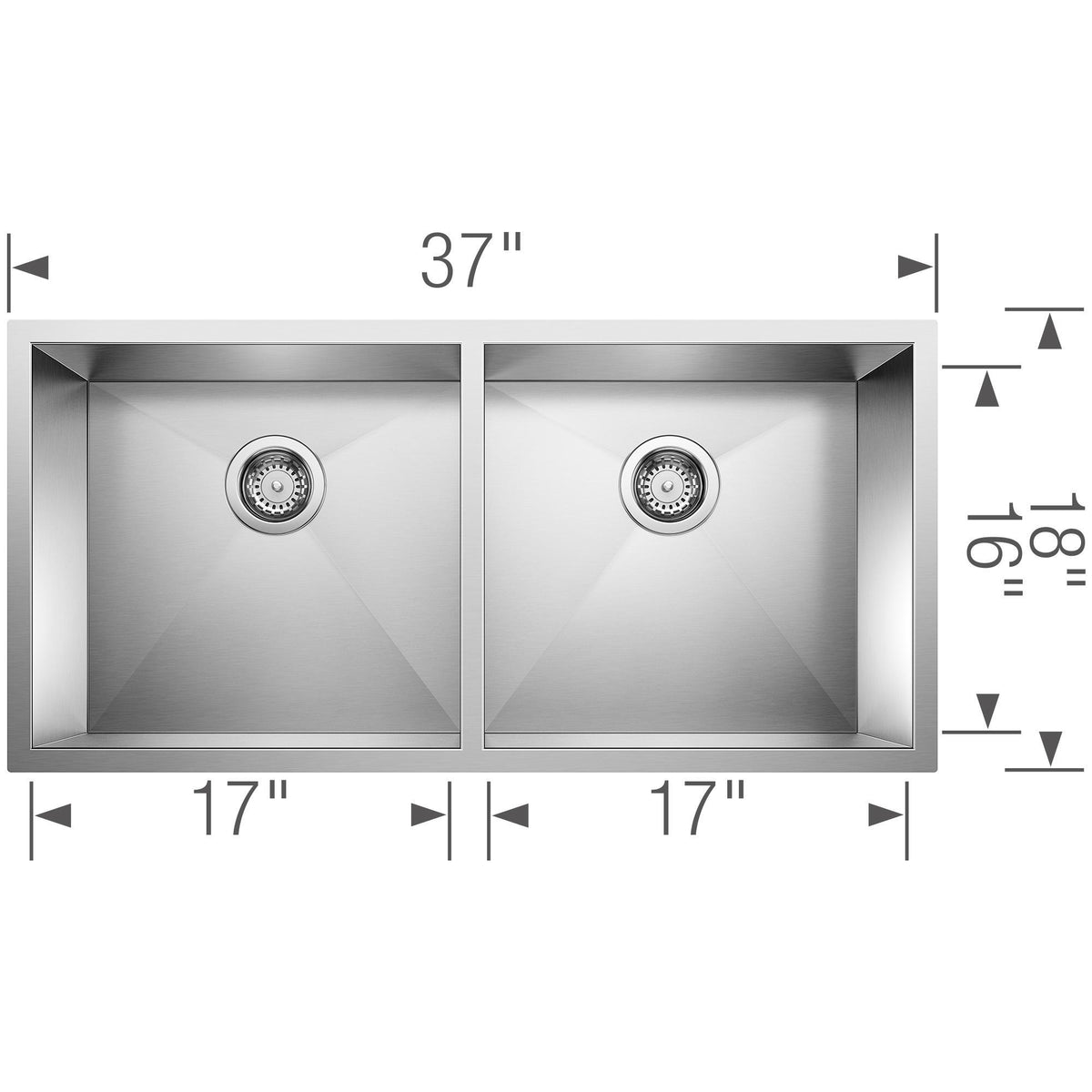 Precision R0 Stellart Large Equal Double Bowl - Kitchen Sink
