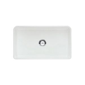 Blanco 524259 CERANA II™ Apron Front Farmhouse Kitchen Sink, Rectangle Shape, 33 in W x 10 in D x 19 in H, Fireclay, White, Import