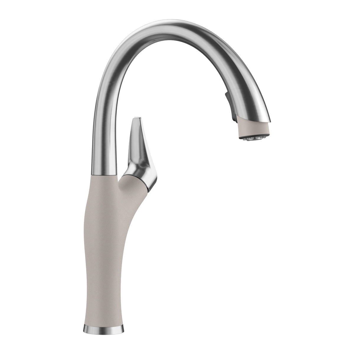 Blanco 526400 ARTONA® Kitchen Faucet, 1.5 gpm Flow Rate, PVD Steel/Concrete Gray, 1 Handle, 1 Faucet Hole, Import