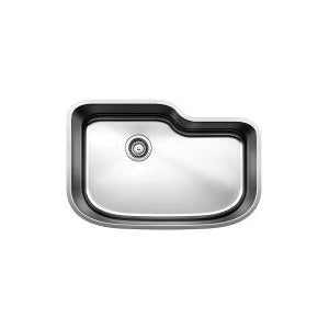 Blanco 441588 ONE™ Kitchen Sink, Polished Satin, D-Shaped Shape, 28-1/2 in L x 18-1/2 in W Bowl x 9 in D Bowl, 30 in L x 20 in W, Undermount Mounting, 18 ga 304 Stainless Steel