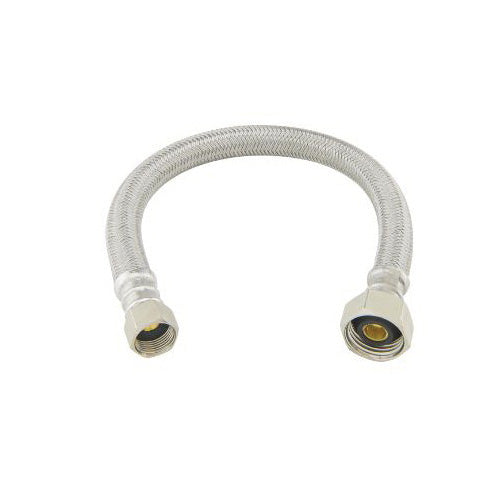 BrassCraft® Speedi Plumb® PLUS BF1-20A F BF1-A Lead Free Braided Water Faucet Connector, 3/8 x 1/2 in Nominal, Flare x FNPT End Style, 20 in L, 125 psi Working, Polymer, Import
