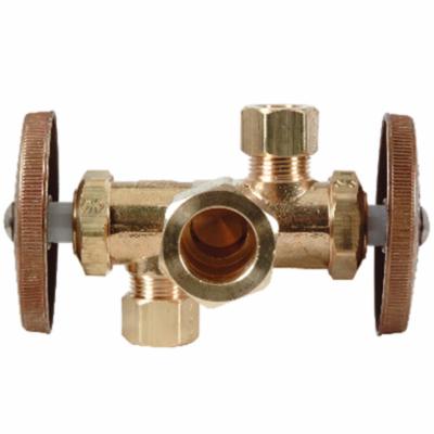 CR1901DVX - 1/2X3/8X3/8 Rb 2 Hdl A Stop - Brass