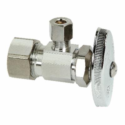 BrassCraft® OCR09X C OCR1BX Multi-Turn Angle Stop, 1/2 x 1/4 in Nominal, Compression, 125 psi, Brass Body, Polished Chrome, Domestic