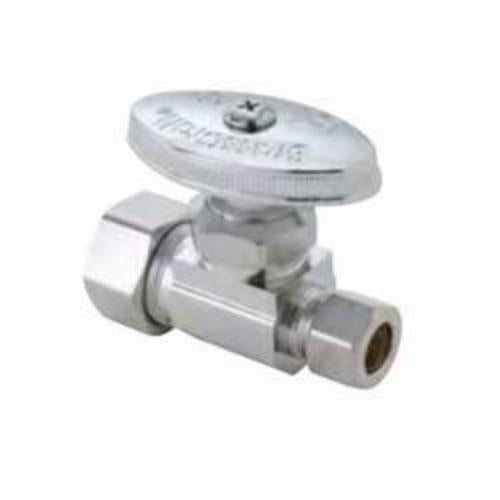 BrassCraft® OCR14X R OCR11X Multi-Turn Straight Stop, 1/2 x 3/8 in Nominal, Compression, 125 psi, Brass Body, Rough Brass, Domestic