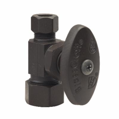 BrassCraft® OCR14X BZ OCR11X Multi-Turn Straight Stop, 1/4 x 3/8 in Nominal, Compression, 125 psi, Brass Body, Oil Rubbed Bronze, Domestic