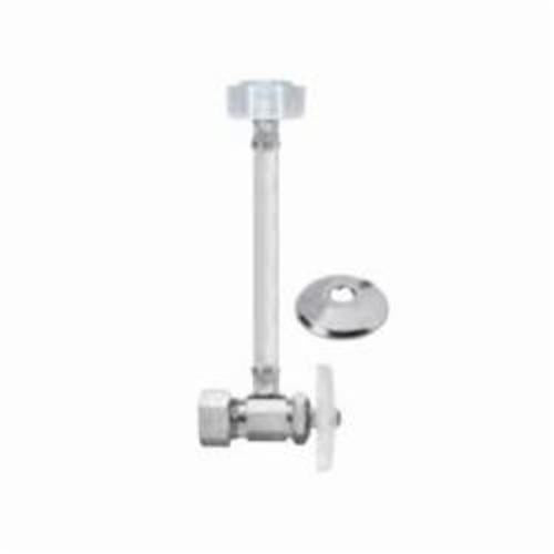 BrassCraft® Speedi Plumb® PLUS OCR19V120DLX C Multi-Turn Angle Supply Stop With Shallow Escutcheon, 1 Pieces, Brass, Domestic