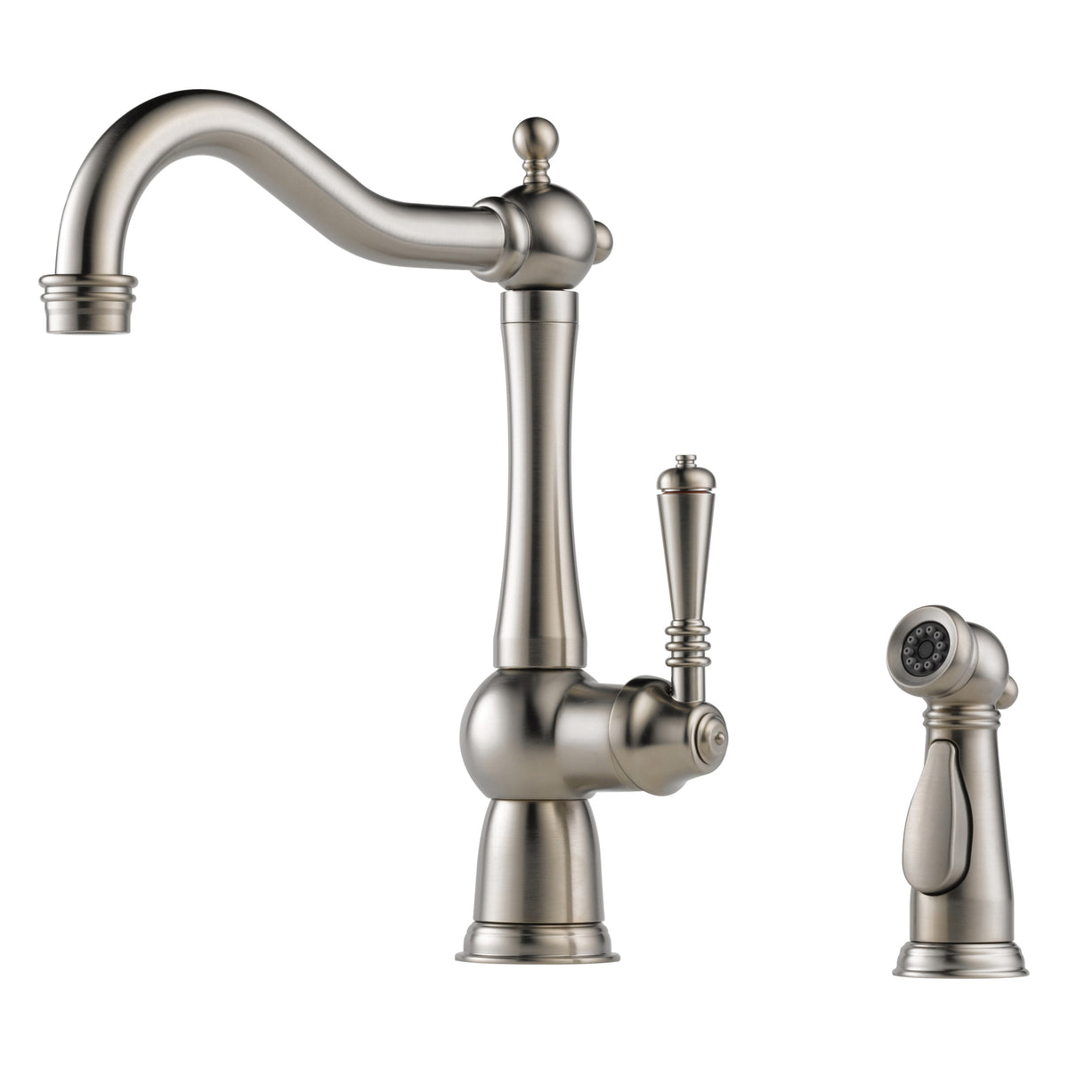 Brizo® Tresa® Kitchen Faucet With Spray, 1.8 gpm Flow Rate, 360 deg Swivel Spout, 1 Handles, Domestic