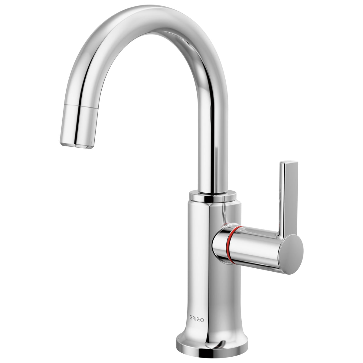 Brizo® 61306LF-H-PC-L Kintsu® Integrated Hot Faucet with Arc Spout, 1 gpm Flow Rate, 360 deg Swing Spout, Chrome, 1 Handles